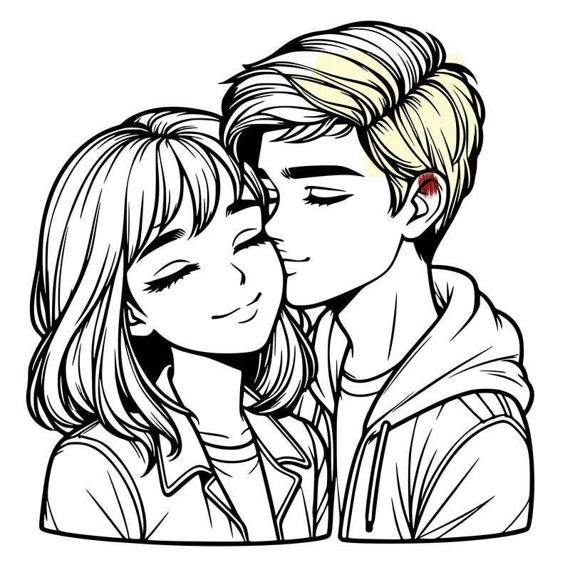 realistic girl and boy  love