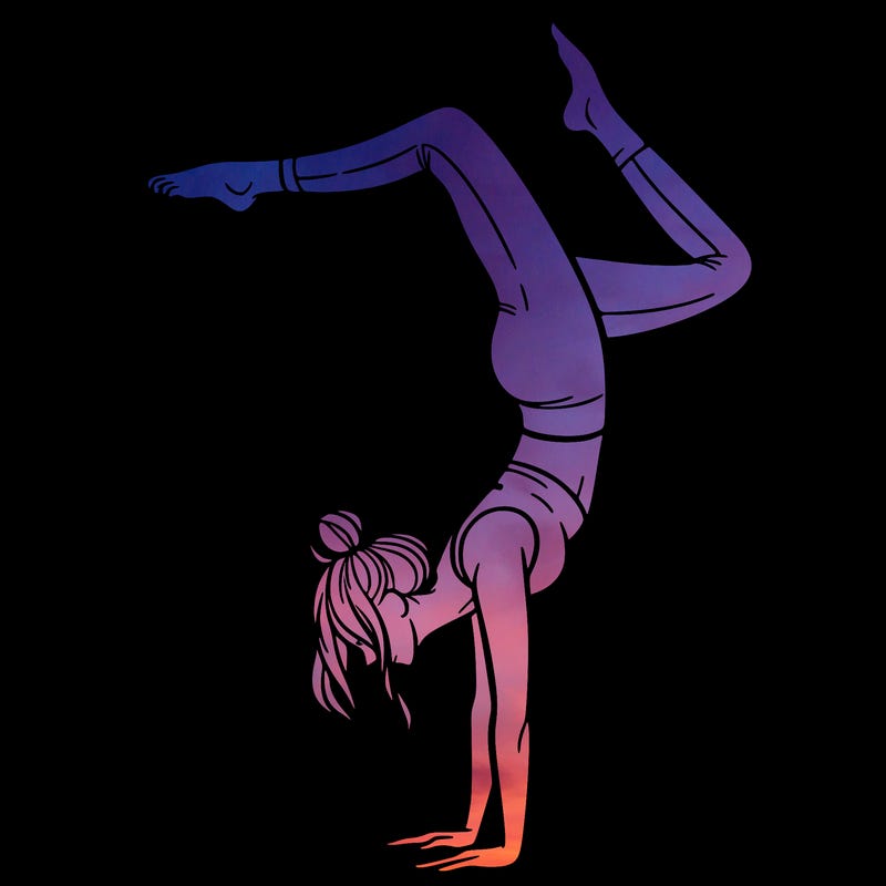 a woman doing a handstand