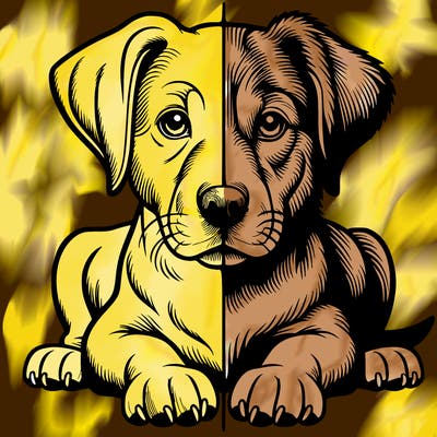 realistic dog split picture