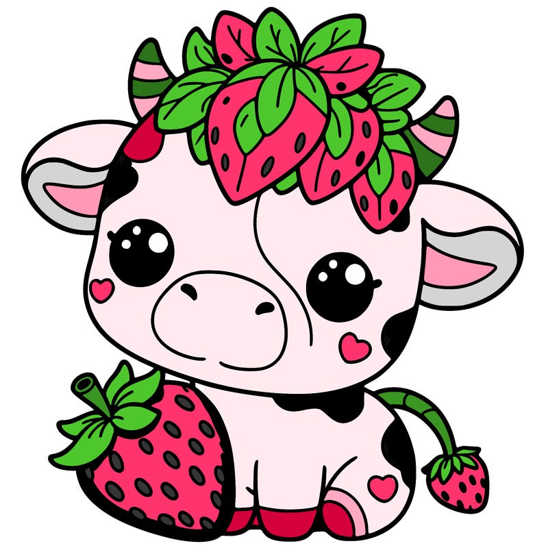 cute strawberry cow