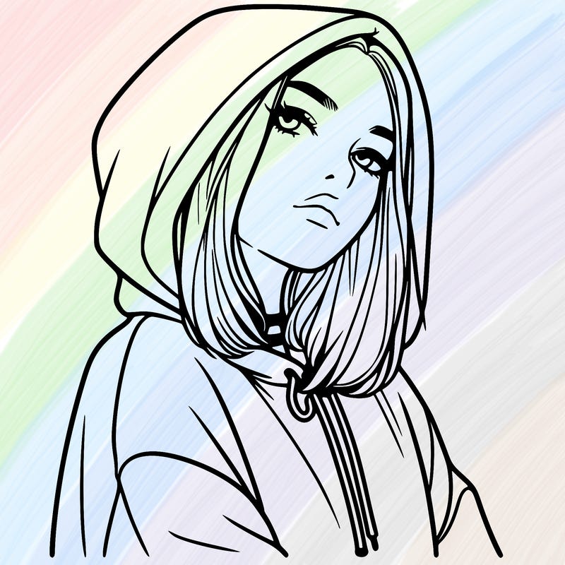 a realistic girl in a hoodie