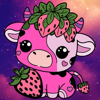 cute strawberry cow