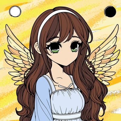 realistic girl with wings