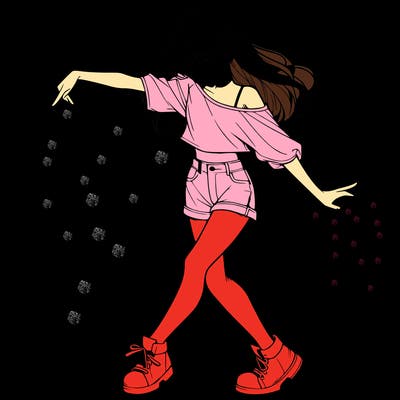 realistic girl danceing