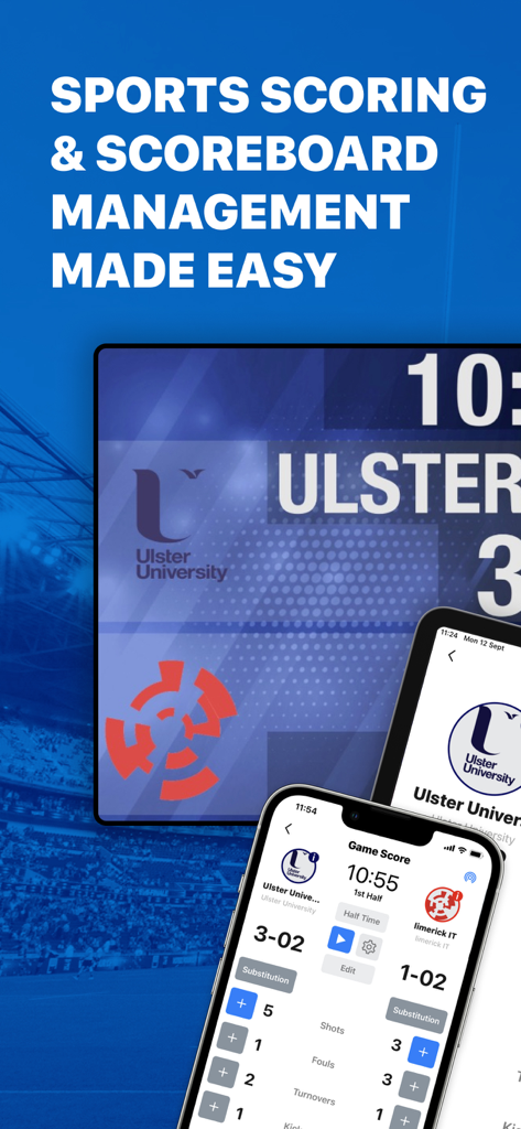 QS GAA - QS GAA app interface for sports scoring and scoreboard management