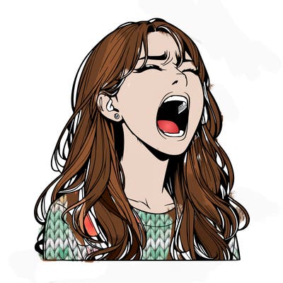 screaming realistic, girl