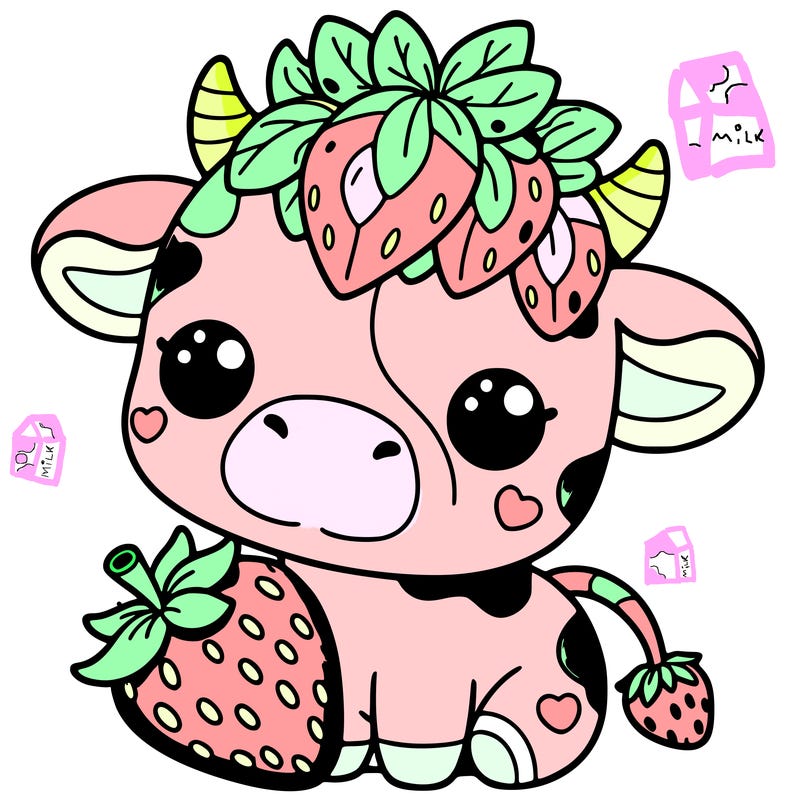 cute strawberry cow