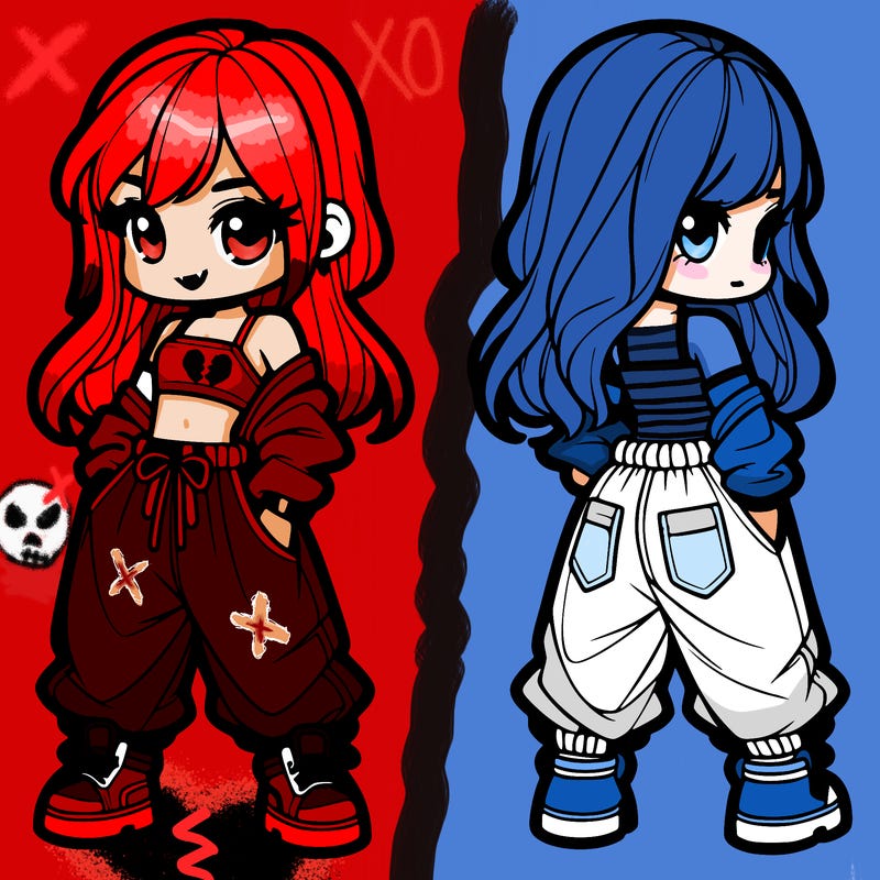 girl in crop top and baggy pants