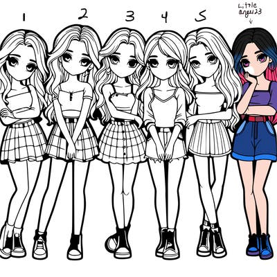 a group of girls realistic