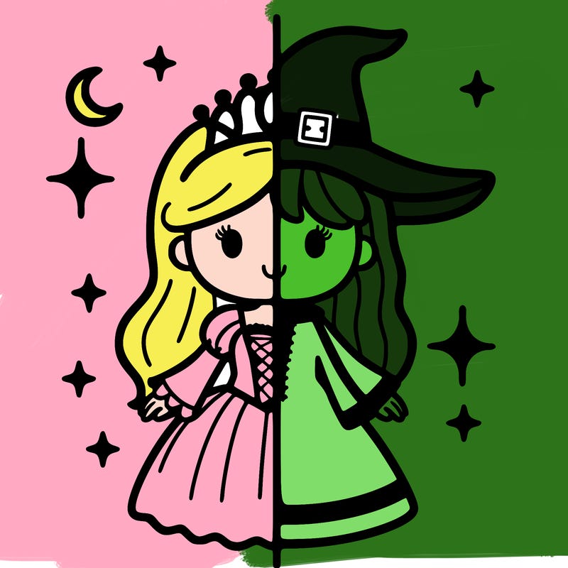 split princess and witch