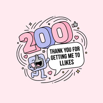 thank you for getting me to 200 likes