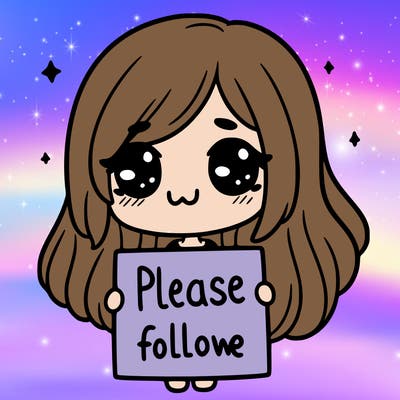 a girl holding  a sign  saying please  follow  me