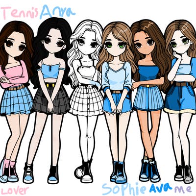 a group of girls realistic