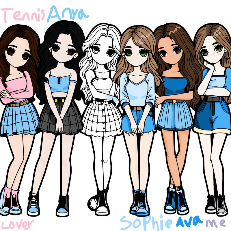 a group of girls realistic