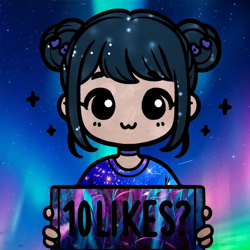 cute girl that is holding a sign that says 10 likes?