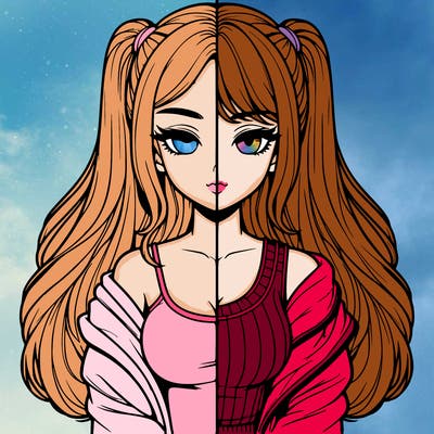 realistic girl split