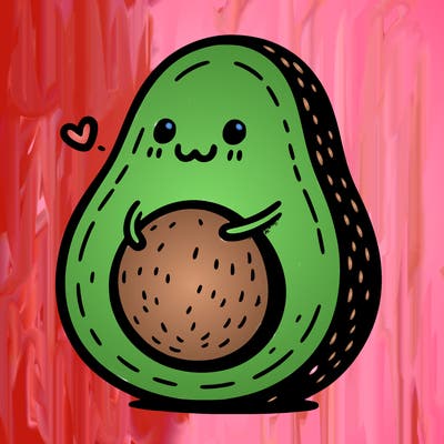 an avocado hugging an avocado