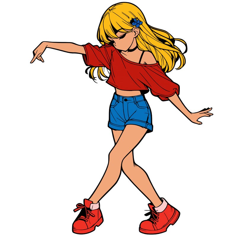 realistic girl danceing