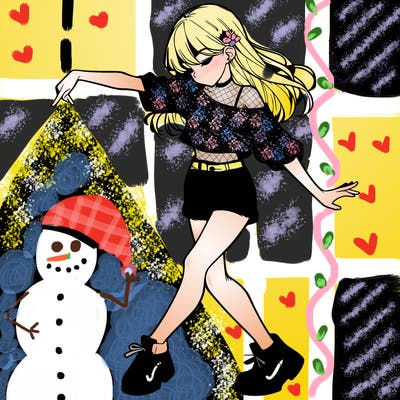 realistic girl danceing