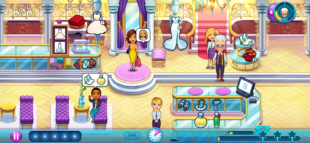 Fabulous - Wedding Disaster - Jogabilidade de gerenciamento de tempo em uma butique nupcial do Fabulous Wedding Disaster