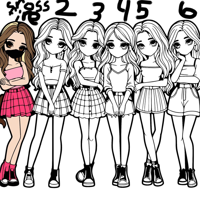 a group of girls realistic