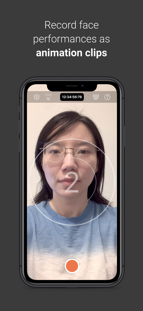 Unity Face Capture - Recording a facial performance session in the Unity Face Capture app