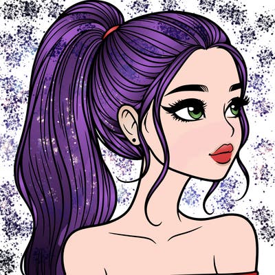 a beautiful and realistic girl with a high pony tail