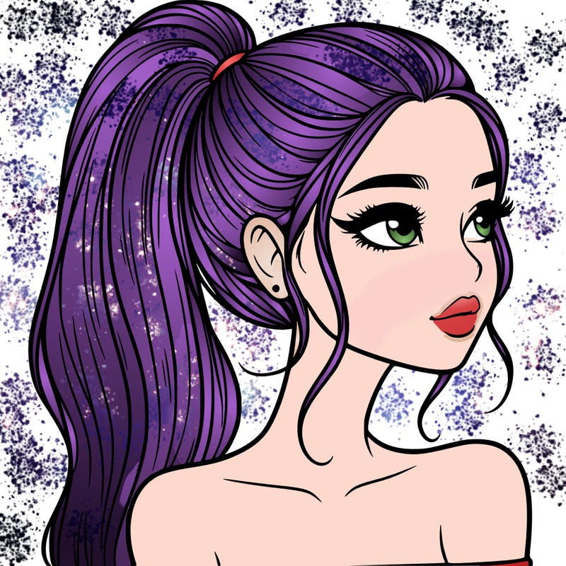 a beautiful and realistic girl with a high pony tail