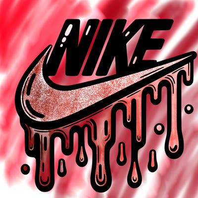 dripping nike logo