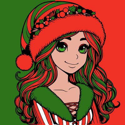 realistic christmas  girl