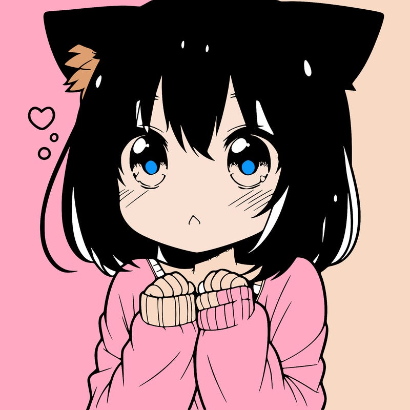 shy anime catgirl