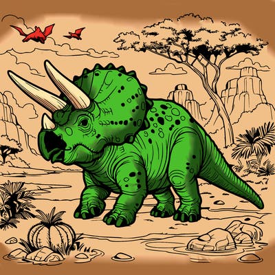 triceratops in its natural habitat all realistic