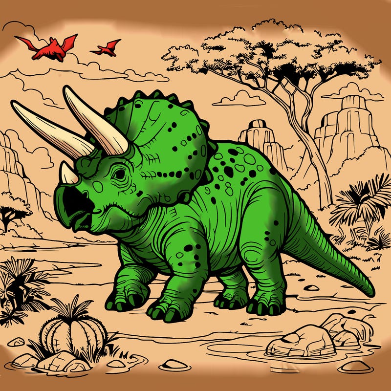 triceratops in its natural habitat all realistic