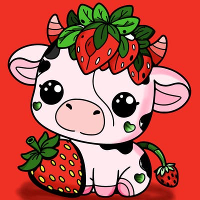 cute strawberry cow