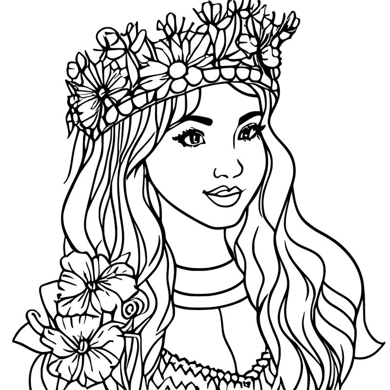girl with flowers crown