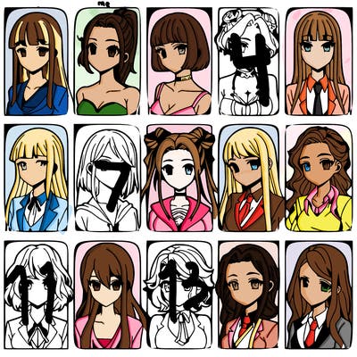 girls that look diffrent anime