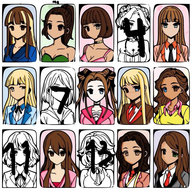 girls that look diffrent anime