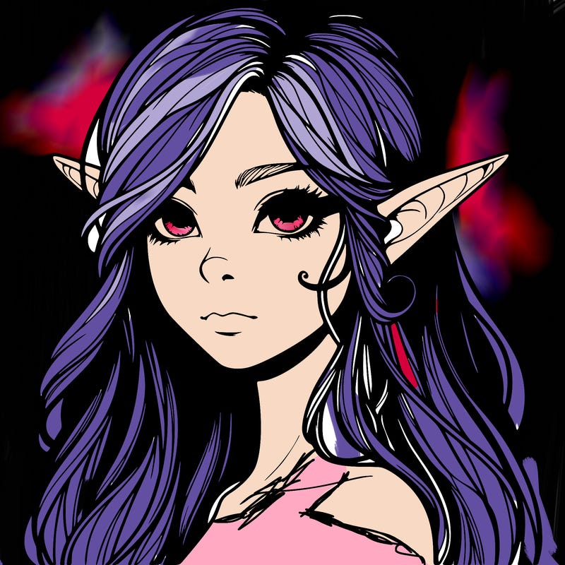 elf girl realistic dark fantasy