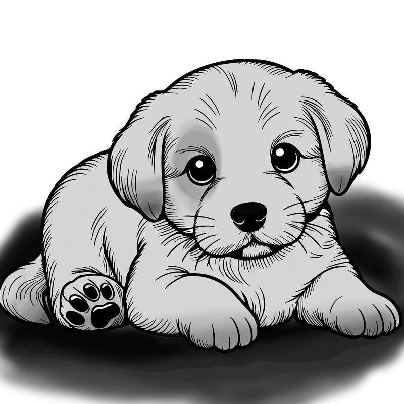 a cute realistic puppy