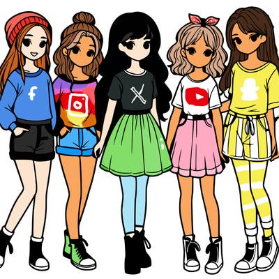 a group of five girls