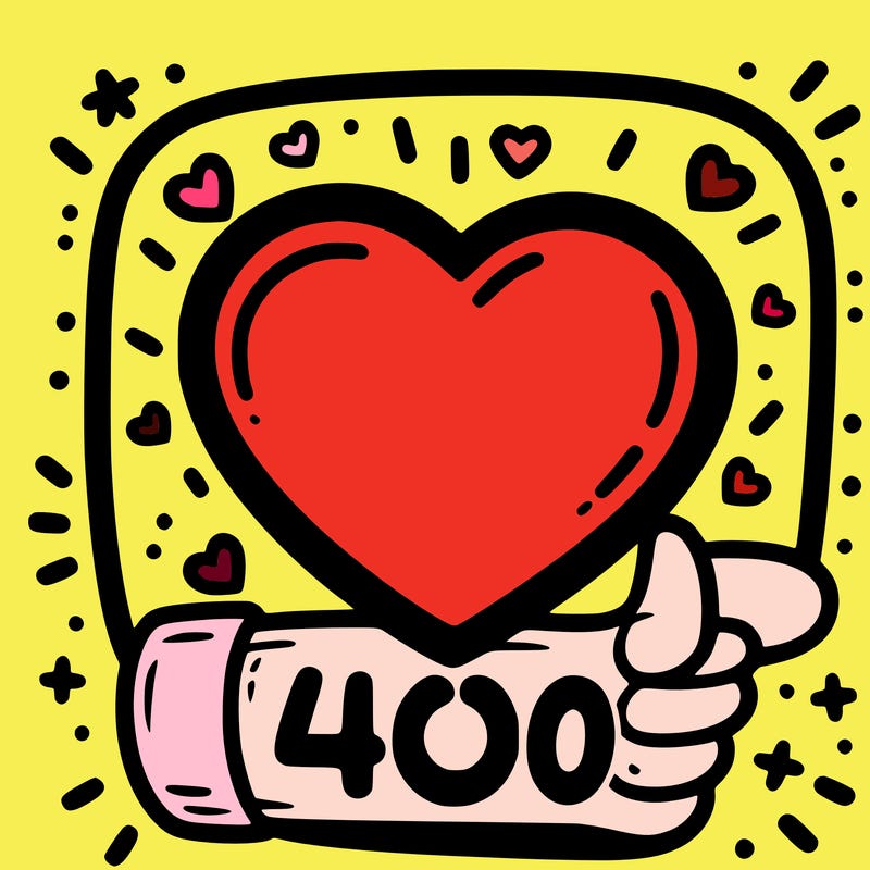 400 likes in heart