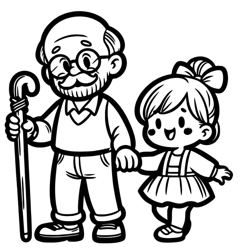 a grandpa and his granddaughter