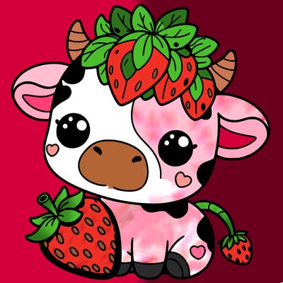 cute strawberry cow