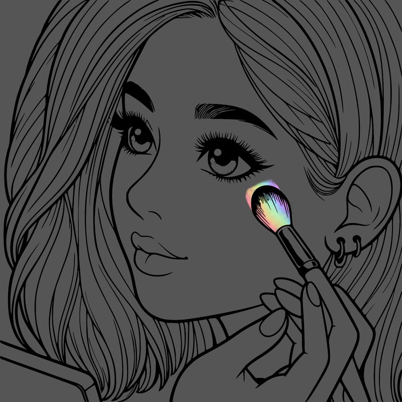 a realistic girl doing her makeup