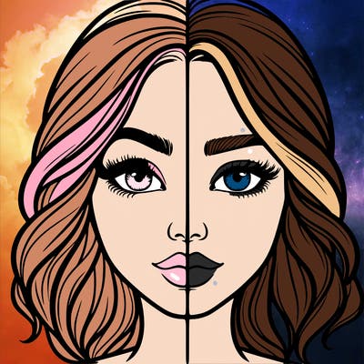 realistic girl split half