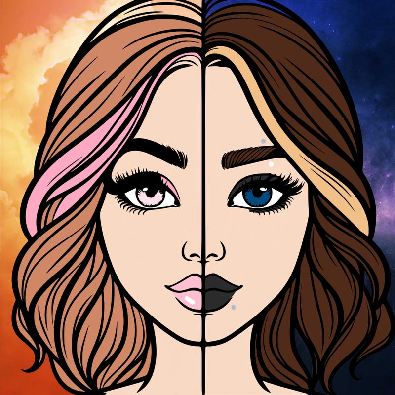 realistic girl split half