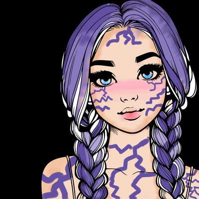 realistic girl with braids