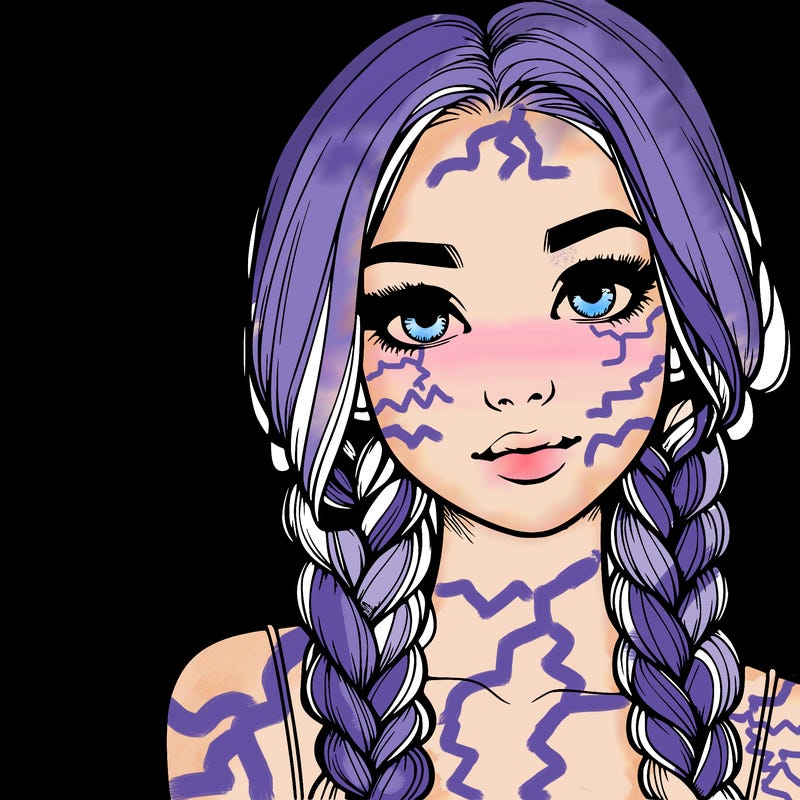 realistic girl with braids