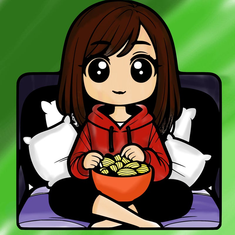 girl with straight hair and a hoodie sitting on the couch with potato chips