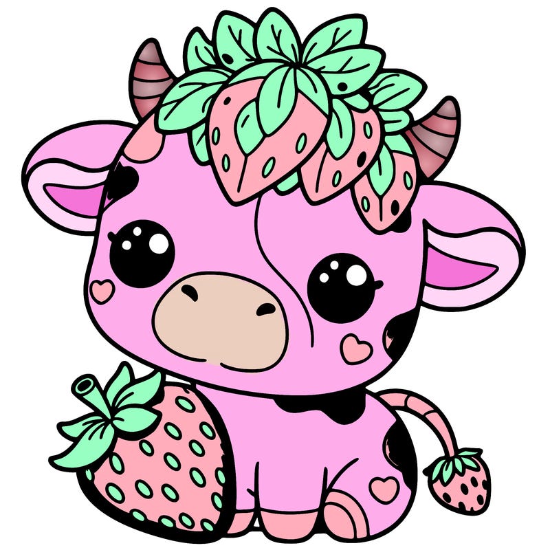 cute strawberry cow